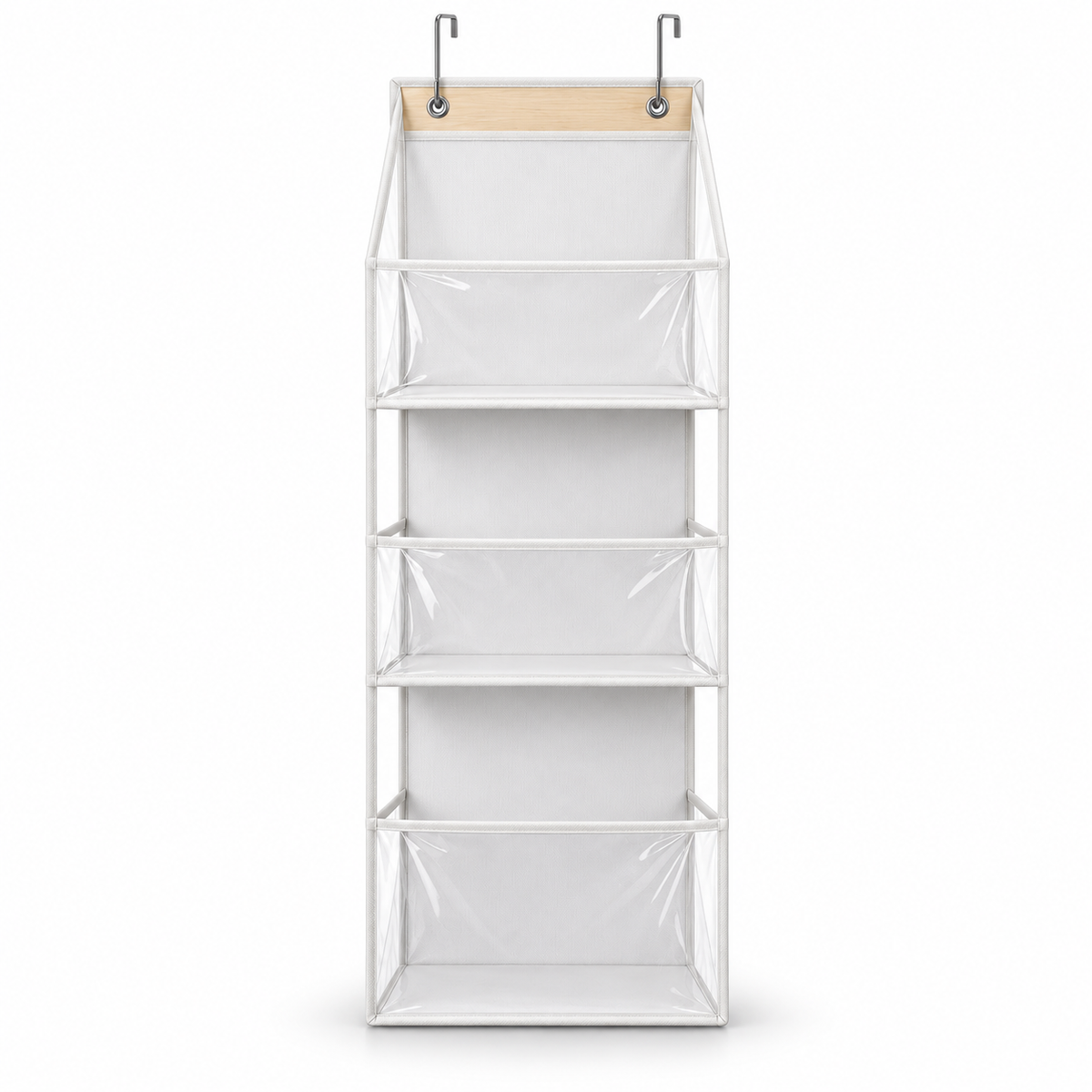 4-Tier Over the Door Hanging Organizer – Clear Pocket Closet Storage for Clothes & Towels