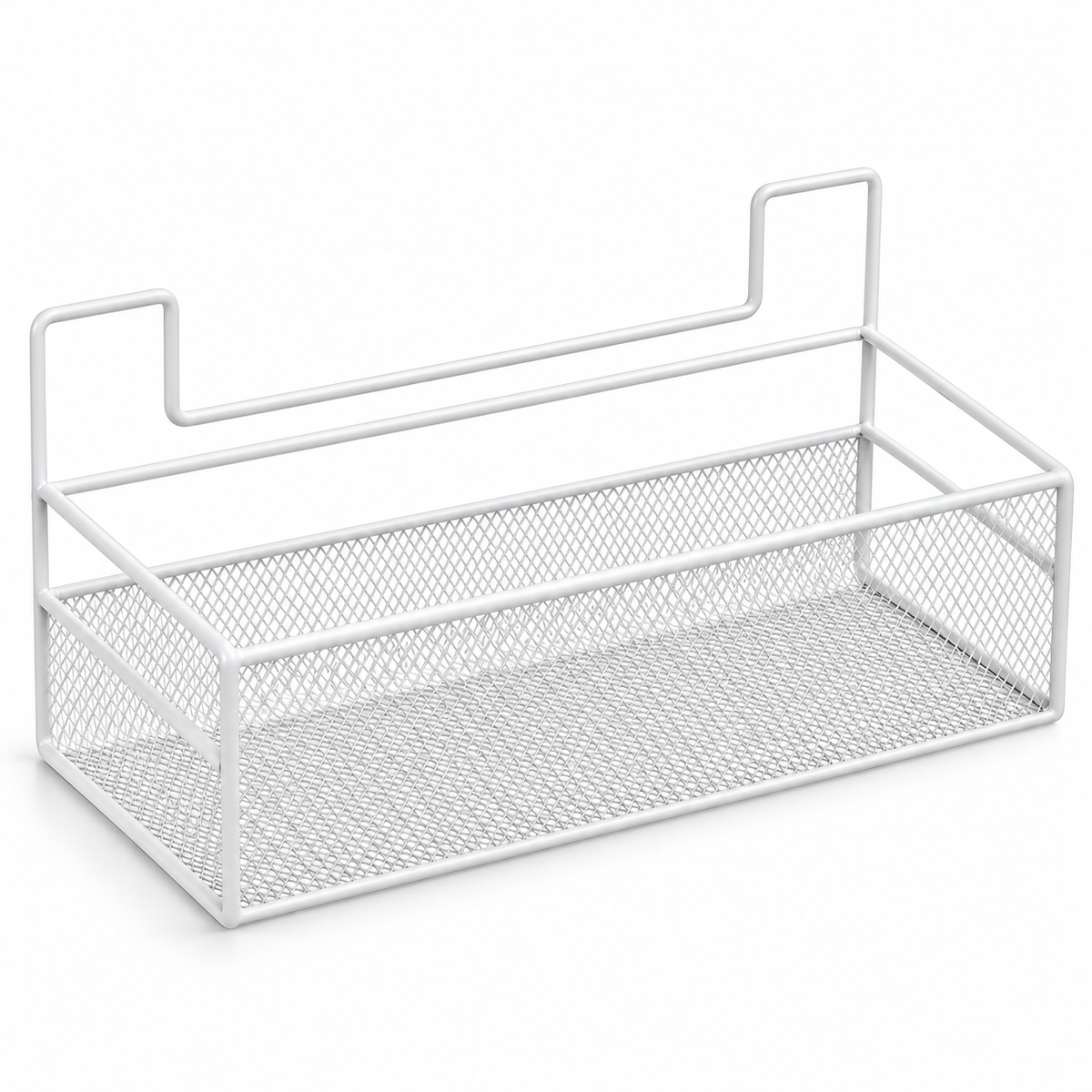 Self-Adhesive Wall Shelf Basket – No-Drill Metal Mesh Storage for Bathroom & Kitchen
