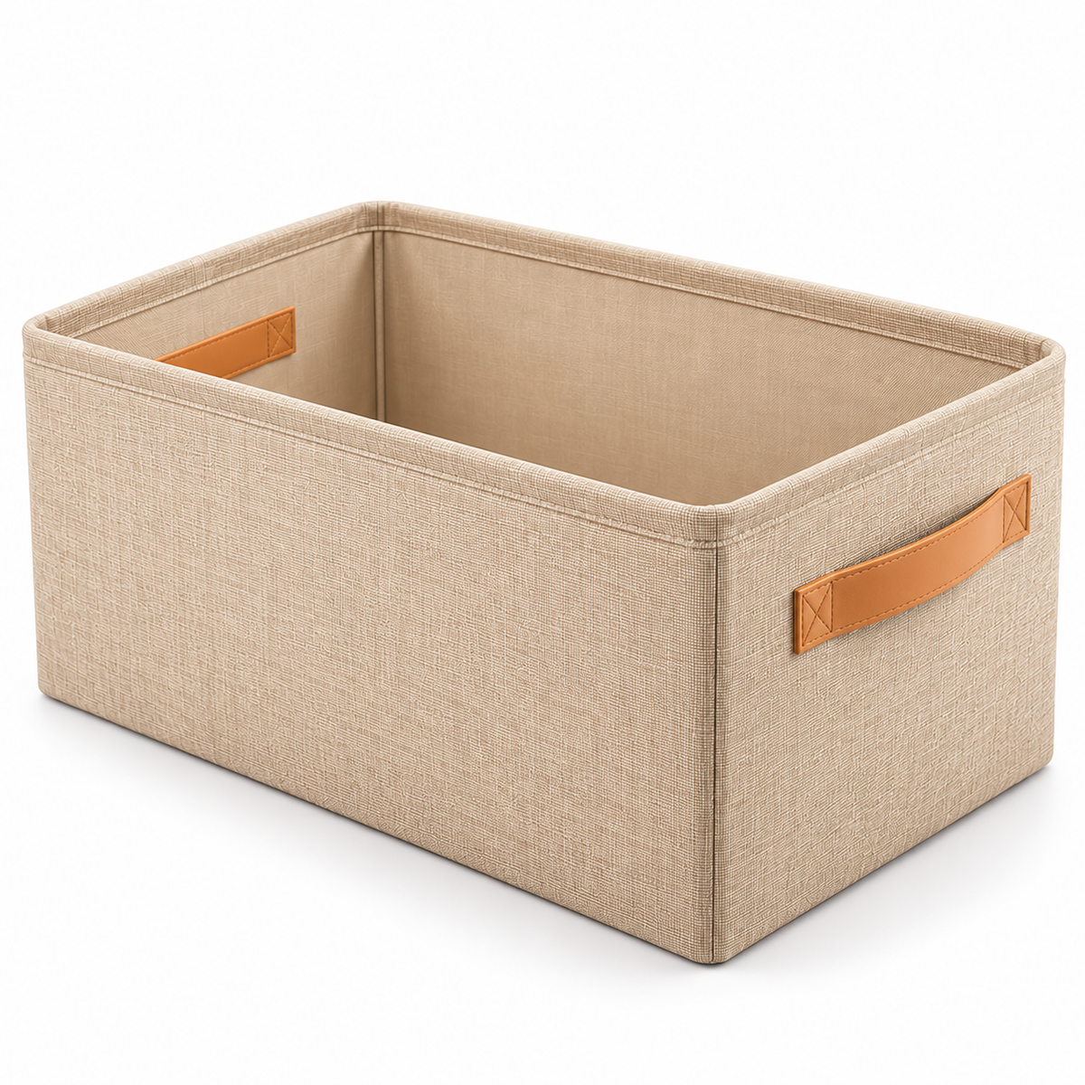 Foldable Fabric Storage Box with Handles – Stackable Closet & Clothes Organizer Bin