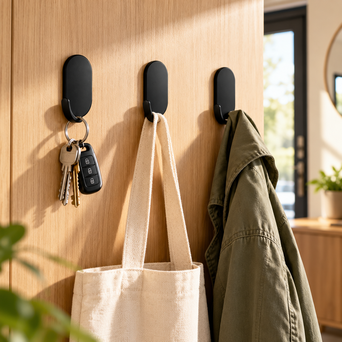 Self-Adhesive Wall Hooks – No-Drill Hooks for Keys, Coats & Towels (5 or 10 Pack)