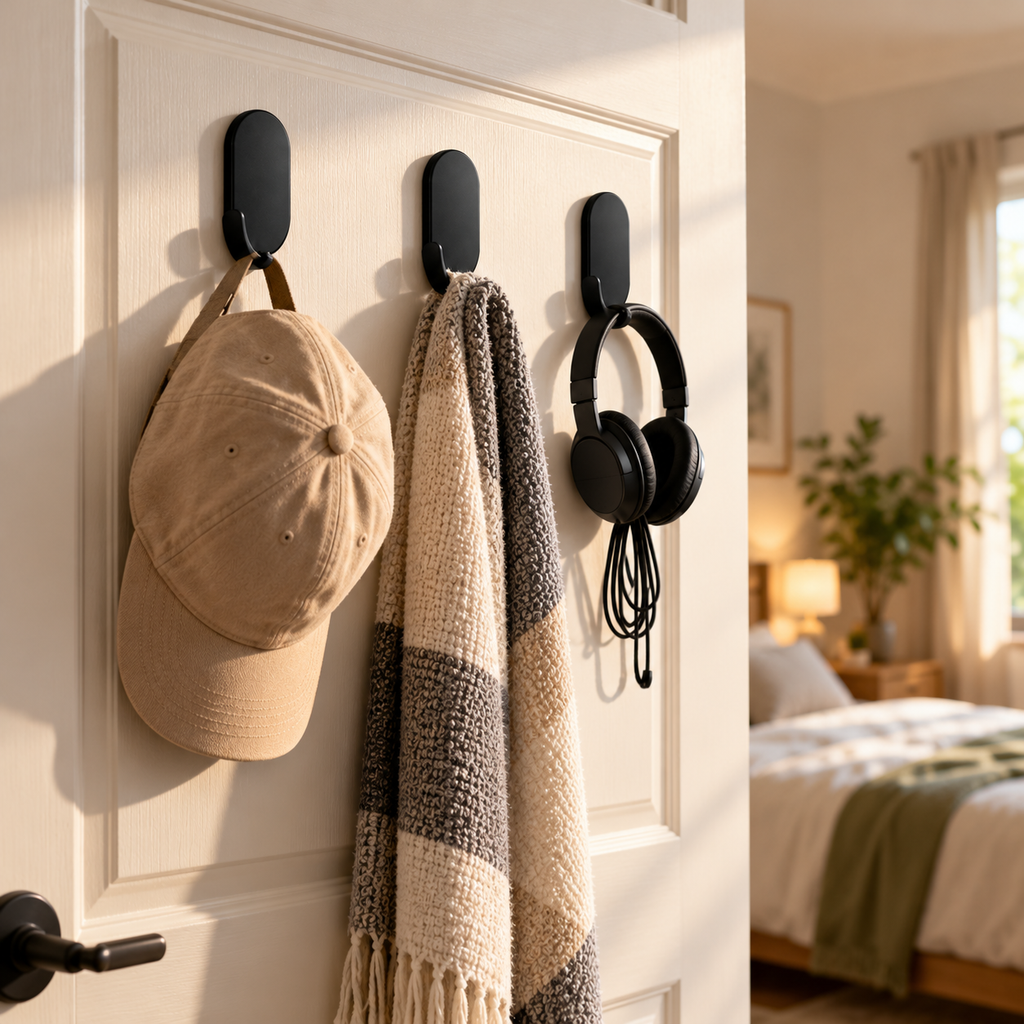 Self-Adhesive Wall Hooks – No-Drill Hooks for Keys, Coats & Towels (5 or 10 Pack)